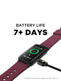 Active 3 Unisex Adult Smartwatch Fitness Tracker, Merlot, Silicone Strap