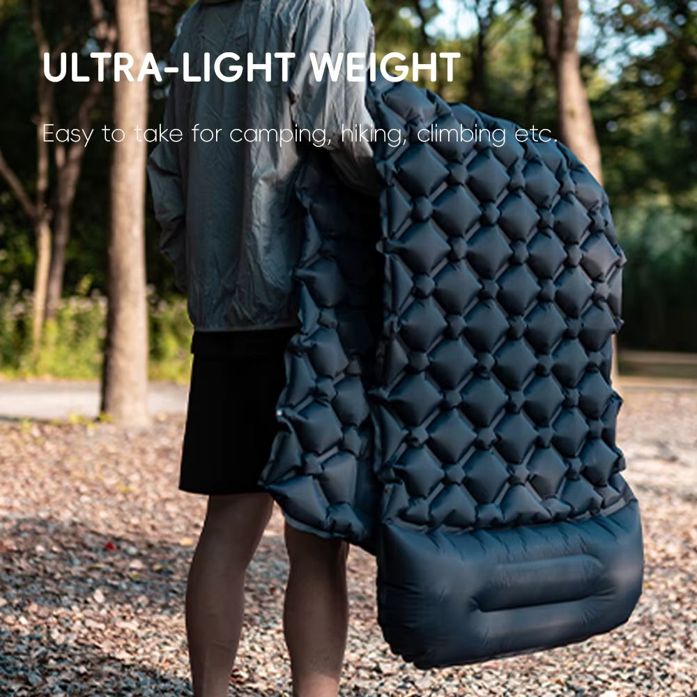 Inflatable Camping Mats Air Mattress with Pillow Outdoor Tourist Sleeping Pad Self-Inflating Mattress for Hiking Climbing