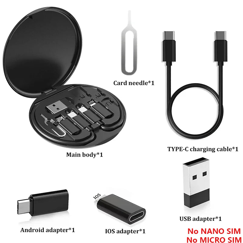 Multi USB Type C to C 60W Charging Adapter Cable Kit USB C to Lighting Conversion Set USB a & Type C to Micro/Type C/Lighting