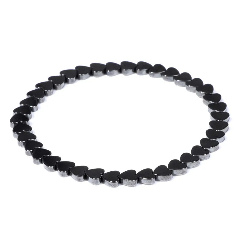 Men Hematite Bracelet Loss Weight No-Magnetic Black Hematite Bead Bracelet Healing Health Therapy Balance Pulsera Jewelry Gift