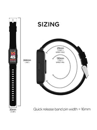 Active 3 Unisex Adult Smartwatch Fitness Tracker, Black, Silicone Strap