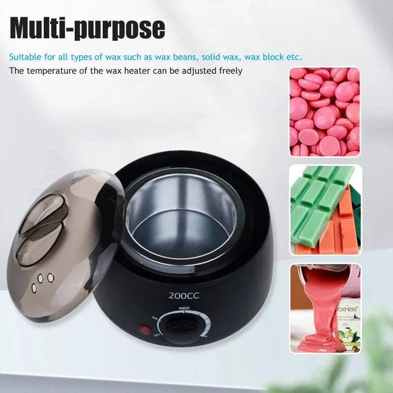 200Ml Hair Removal Tool Smart Warmer Wax Heater Hands Feet Epilator Depilatory Skin Care Paraffin Wax Machine Kit+Wax Beans