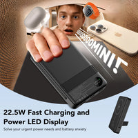 Magnetic Portable Charger with Built-In-Cable, Iwatch Charger, 10000Mah Power Bank with Display, Foldable Stand, 22.5W Fast Charging Travel Battery Pack Compatible with Iphone and Apple Watch