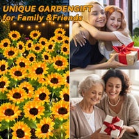 2 Pack Yellow Sunflower Solar Garden Lights Outdoor, Waterproof Solar Lights for Yard Pathway Patio Outdoor Decor
