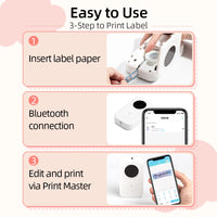 Phomemo D30 Mini Label Printer Wireless Bluetooth Label Printer Portable Pocket Label Printer