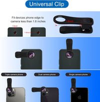 Phone Camera Lens, 198 Fisheye Lens + 120 Super Wide-Angle Lens + 20X Macro Lenses Camera Photography Accessories Kit Gadgets for Iphone Samsung Android Smartphone