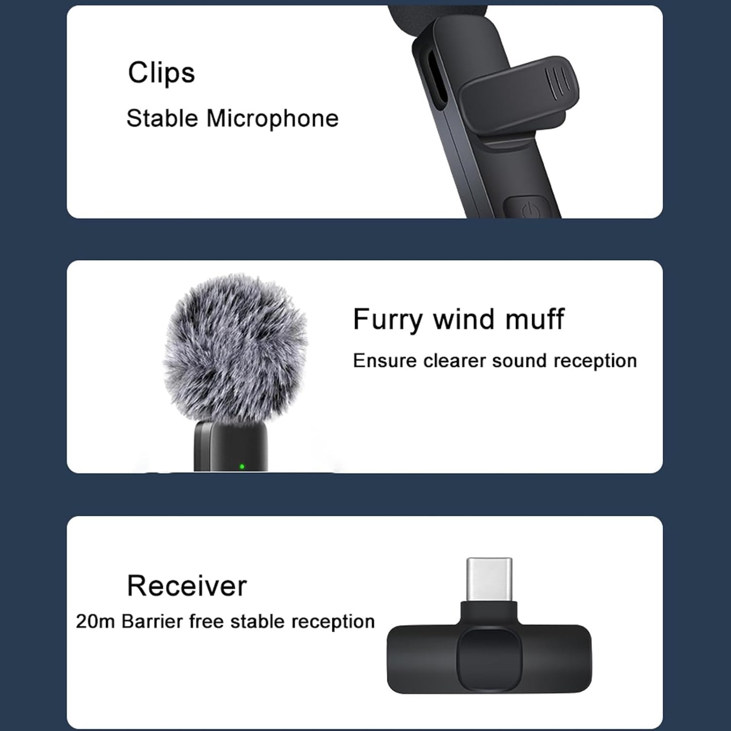 Professional Wireless Lavalier Microphone for Iphone, Ipad, Android Phone, Mini Microphone, Wireless Lapel Mic for Video Recording, Interview Podcast Vlog Youtube Tiktok for Content Creators
