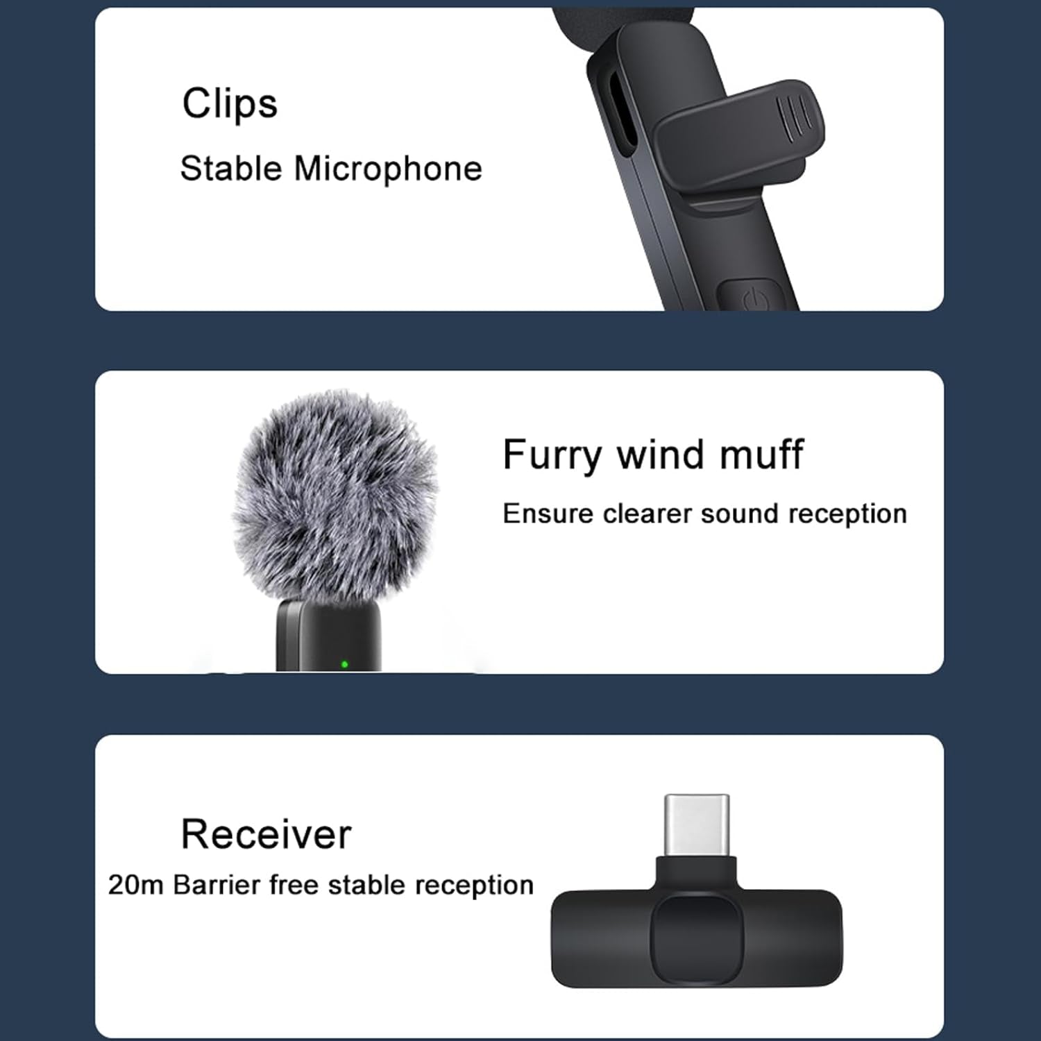 Professional Wireless Lavalier Microphone for Iphone, Ipad, Android Phone, Mini Microphone, Wireless Lapel Mic for Video Recording, Interview Podcast Vlog Youtube Tiktok for Content Creators